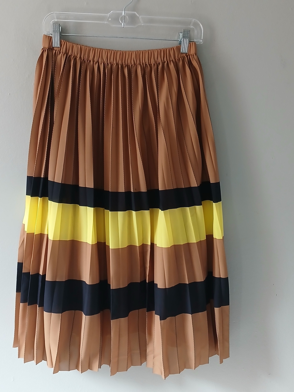 Maeve by Anthropologie Women's Size XS Pleated Stripe Midi Skirt Colorblock